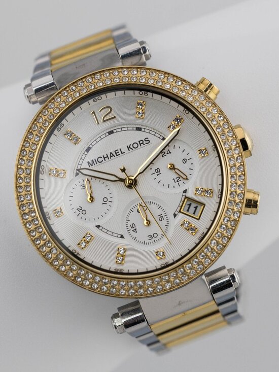 Michael Kors MK5626 Two-Tone Chrono Quartz Analog Women\'s Watch New Battery main image 9